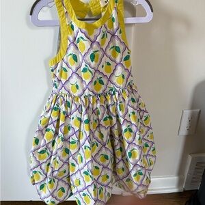 Mini Boden Yellow and Green Lemon Pattern Dress